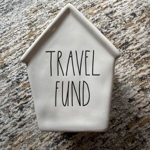 Rae Dunn TRAVEL FUND Artisan Collection Ceramic Bank Rare & Authentic